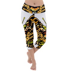 Bigcat Butterfly Lightweight Velour Capri Yoga Leggings by IIPhotographyAndDesigns