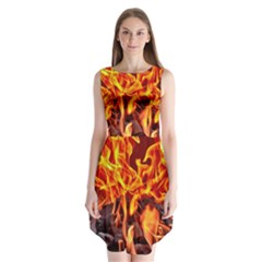 Fire-burn-charcoal-flame-heat-hot Sleeveless Chiffon Dress   by Sapixe