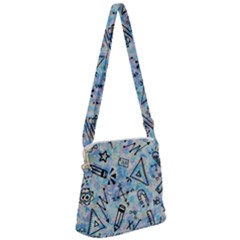 Science-education-doodle-background Zipper Messenger Bag by Sapixe