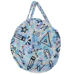 Science-education-doodle-background Giant Round Zipper Tote by Sapixe