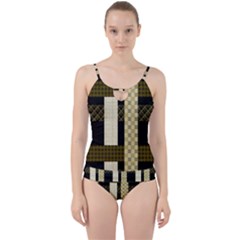 Art-stripes-pattern-design-lines Cut Out Top Tankini Set by Sapixe