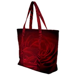 Rose-red-rose-red-flower-petals-waves-glow Zip Up Canvas Bag by Sapixe