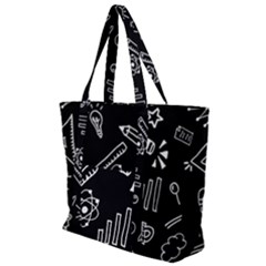 Knowledge-drawing-education-science Zip Up Canvas Bag by Sapixe