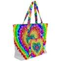 Tie Dye Heart Colorful Prismatic Zip Up Canvas Bag View2