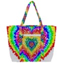 Tie Dye Heart Colorful Prismatic Zip Up Canvas Bag View3
