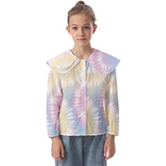 Tie Dye Pattern Colorful Design Kids  Peter Pan Collar Blouse by Sapixe