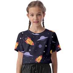 Cosmos Rockets Spaceships Ufos Kids  Basic Tee by Sapixe