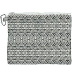 Abstract Silver Ornate Decorative Pattern Canvas Cosmetic Bag (xxxl) by dflcprintsclothing