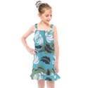 Folk flowers pattern Floral surface Kids  Overall Dress View1