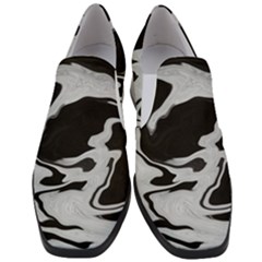 Black And White Women Slip On Heel Loafers by kiernankallan