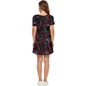 Blue And Red Stains Tiered Short Sleeve Mini Dress View4