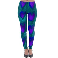 Purple Hearts Lightweight Velour Leggings by kiernankallan