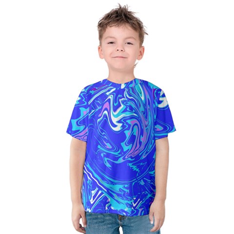  Blue Blue Sea Kids  Cotton Tee by kiernankallan