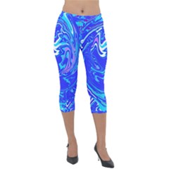  Blue Blue Sea Lightweight Velour Capri Leggings  by kiernankallan