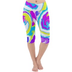 Psychedelic  Lightweight Velour Cropped Yoga Leggings by kiernankallan