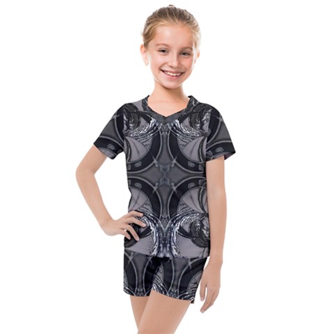 Lunar Phases Kids  Mesh Tee And Shorts Set by MRNStudios