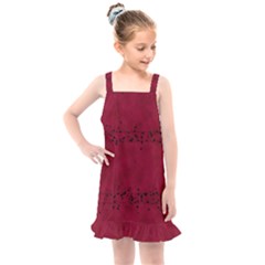 Black Splashes On Red Background Kids  Overall Dress by SychEva