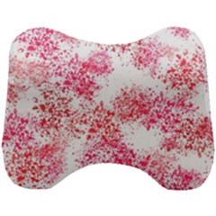 Red Splashes On A White Background Head Support Cushion by SychEva