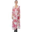 Red Splashes On A White Background Button Up Boho Maxi Dress View1
