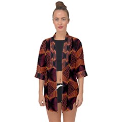 Digital Diamonds Open Front Chiffon Kimono by Sparkle