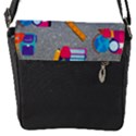 80s and 90s School Pattern Flap Closure Messenger Bag (S) View1