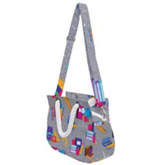80s And 90s School Pattern Rope Handles Shoulder Strap Bag by NerdySparkleGoth