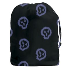 Purple Skulls On Dark Background Drawstring Pouch (3xl) by SychEva