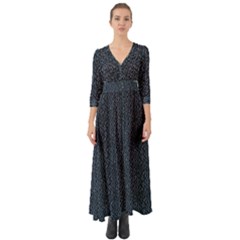 Blue Stripes On Dark Background Button Up Boho Maxi Dress by SychEva