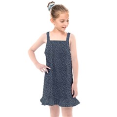 Blue Stripes On Dark Background Kids  Overall Dress by SychEva