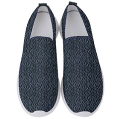 Blue Stripes On Dark Background Men s Slip On Sneakers by SychEva