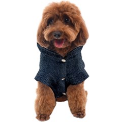 Blue Stripes On Dark Background Dog Coat by SychEva