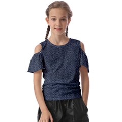 Blue Stripes On Dark Background Kids  Butterfly Cutout Tee by SychEva