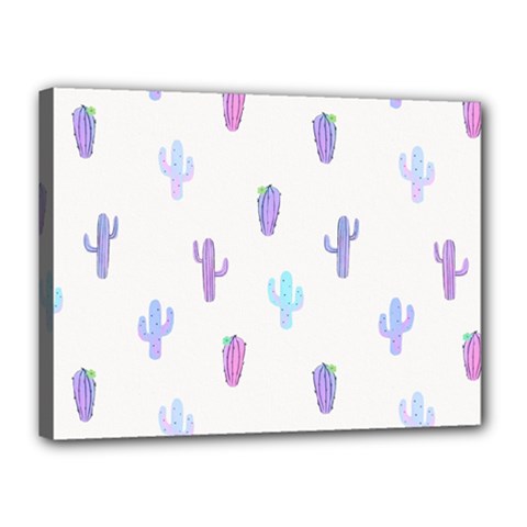 Purple And Blue Cacti Canvas 16  X 12  (stretched) by SychEva
