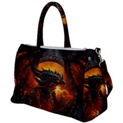 Dragon Fire Fantasy Art Duffel Travel Bag by Sudhe