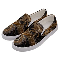 Fantasy Dragon Pentagram Men s Canvas Slip Ons by Sudhe