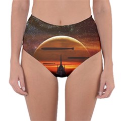 Science-fiction-digital-illustration Reversible High-waist Bikini Bottoms by Sudhe