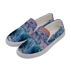 Sea-waves-ocean-water-beach-surf Women s Canvas Slip Ons by Sudhe