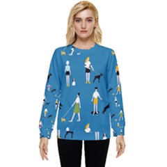 Girls Walk With Their Dogs Hidden Pocket Sweatshirt by SychEva