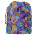 Multicolored Splashes And Watercolor Circles On A Dark Background Drawstring Pouch (3XL) View2