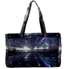 Cityscape-light-zoom-city-urban Canvas Work Bag by Sudhe