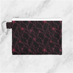 Pink Abstract Flowers With Splashes On A Dark Background  Abstract Print Canvas Cosmetic Bag (medium) by SychEva