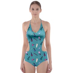 Manicure Supplies  Nail Polish Cut-out One Piece Swimsuit by SychEva