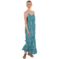 Manicure Supplies  Nail Polish Cami Maxi Ruffle Chiffon Dress by SychEva