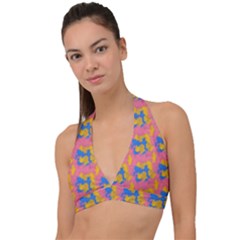 Abstract Painting Halter Plunge Bikini Top by SychEva