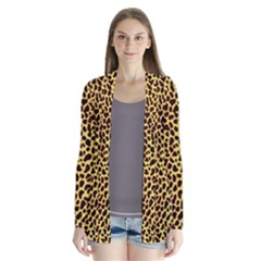 Fur-leopard 2 Drape Collar Cardigan by skindeep