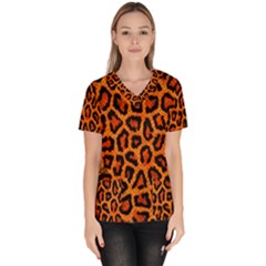 Leopard-print 3 Women s V-neck Scrub Top by skindeep