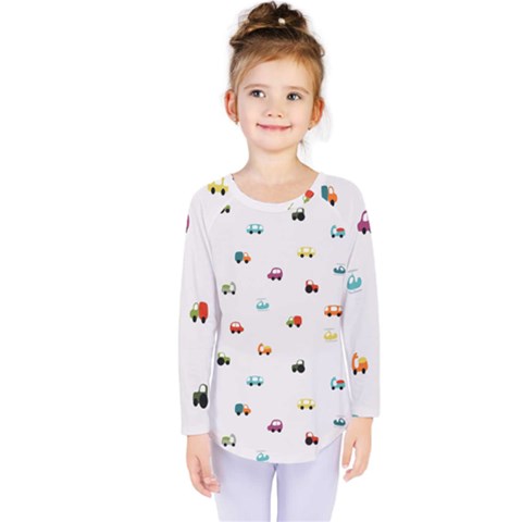 Cute Bright Little Cars Kids  Long Sleeve Tee by SychEva