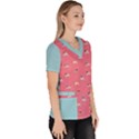 funny pugs. cute pets Women s V-Neck Scrub Top View3