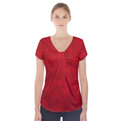 Leather Smooth 19 Short Sleeve Front Detail Top by skindeep