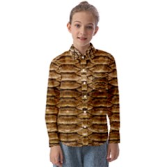 Reptile Skin Pattern 11 Kids  Long Sleeve Shirt by skindeep